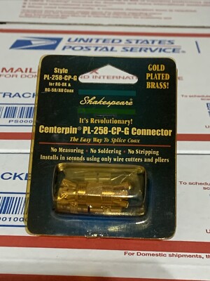 Shakespeare PL-258-CP-G Gold Splice Connector For RG-8X or RG-58/AU Coax.  1b