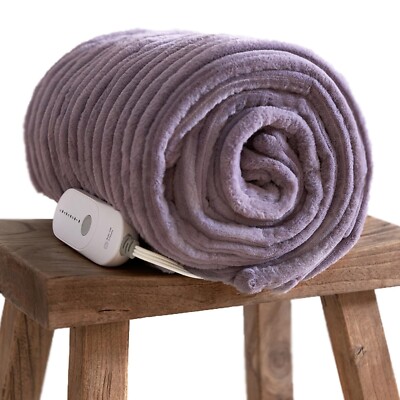 GOTCOZY Electric Blanket Heated Throw 50''X60''- Ribbed Faux Fur