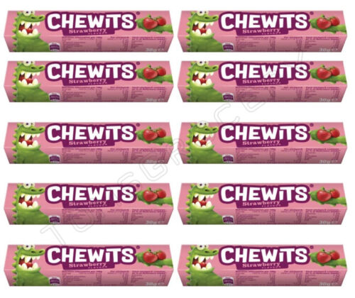 10 CHEWITS STRAWBERRY Flavor Chewy Candy Sweets European Snacks 30g 1oz - Picture 1 of 3