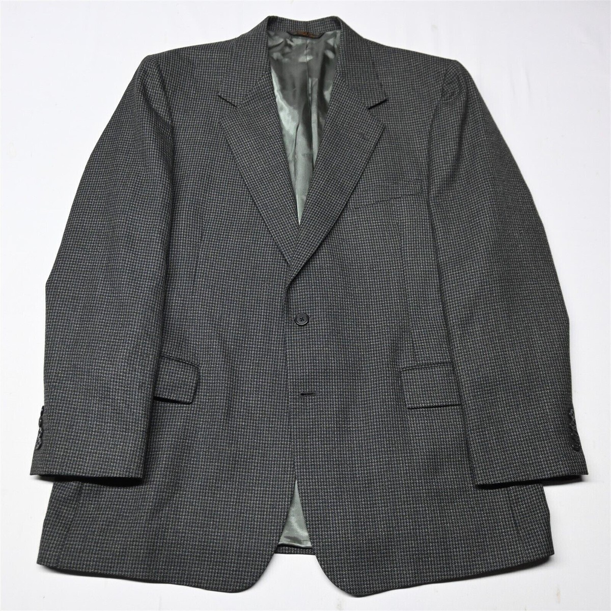 Vtg 90s 46L Blue Nailshead Soft Tweed USA Made Blazer Sport Coat