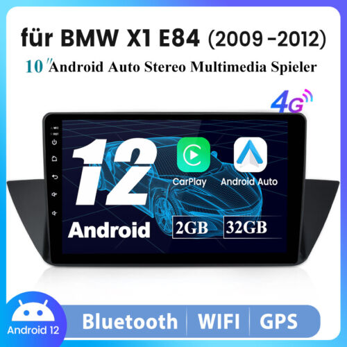 Android 12 for BMW X1 E84 10"" car radio BT SWC GPS navigation 4GLite 2+32G 8 core - Picture 1 of 12