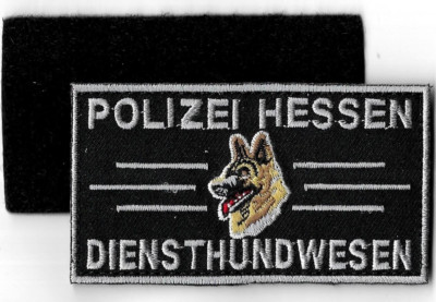 Polizei HESSEN mit KLETT Schäferhund '90 Diensthundwesen K-9 DHF Abzeichen Patch