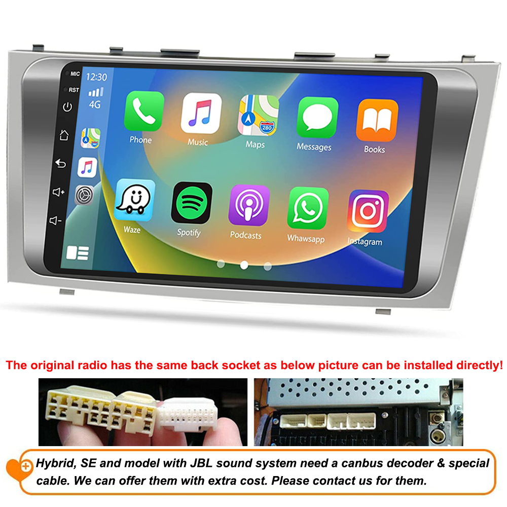 Apple - csrhj961様 Android 12 For Toyota Camry 2007-2011 Apple CarPlay Car