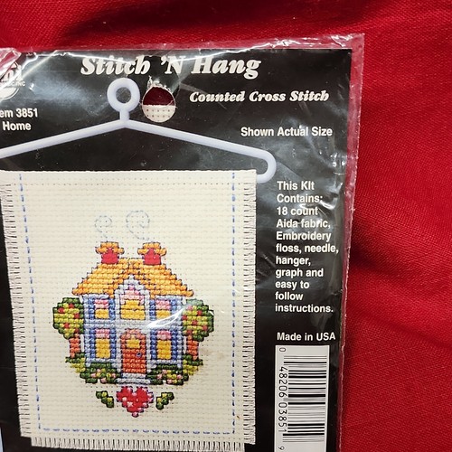 Stitch n Hang punto croce contato mini kit casa 3851 Needlemagic made in USA - Foto 4 di 4