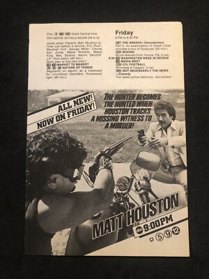 1980 s TV Show Matt Houston TV Guide VTG Authentic Magazine Ad 3A 0C25