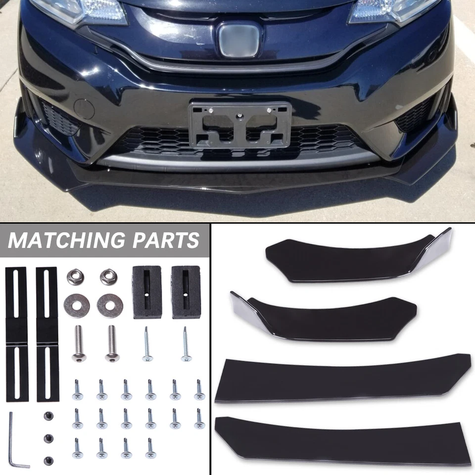 For Chevrolet Malibu Front Bumper Spoiler Lip Splitter Body Kit Glossy Black - Image 3 of 4