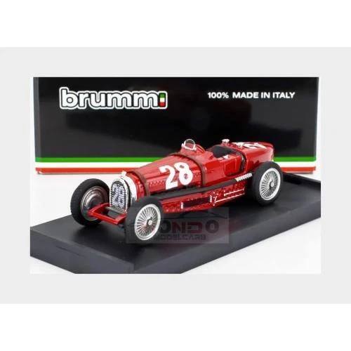 1:43 BRUMM Bugatti F1 Tipo 59 #28 Monaco Gp 1934 Tazio Nuvolari Red R174 - Immagine 2 di 3