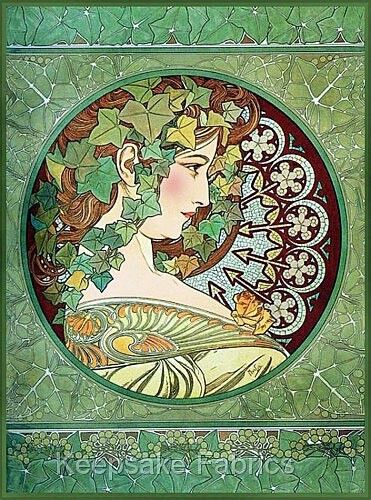 Mucha Beautiful Lady Ivy Quilt Block Multi Szs FrEE ShiPPinG WoRld WiDE - Picture 1 of 1