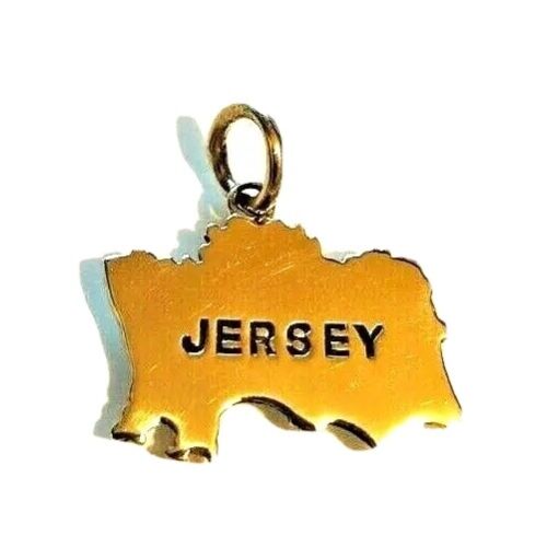 Jersey English Channel Island Solid 9ct 9 Carat Gold Vintage Holiday Vacation - Picture 1 of 6