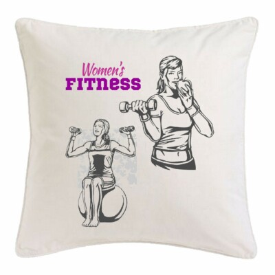 KISSENBEZUG 40X40cm WOMEN GYM FITNESS CLUB BODYBUILDING GYM KRAFTTRAINING FITNES
