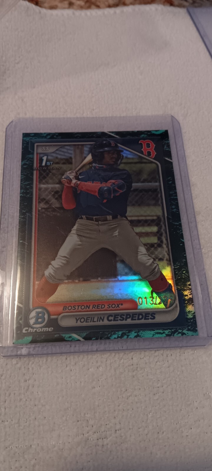 2024 Bowman Chrome Prospects Aqua Lunar Refractor /125 Yoeilin Cespedes #BCP-139