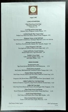 2002 Original Menu ARTERRA Restaurant San Diego California