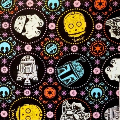 Star Wars Darth Vader Sugar Skulls R2D2 Stormtrooper Cotton Fabric 34