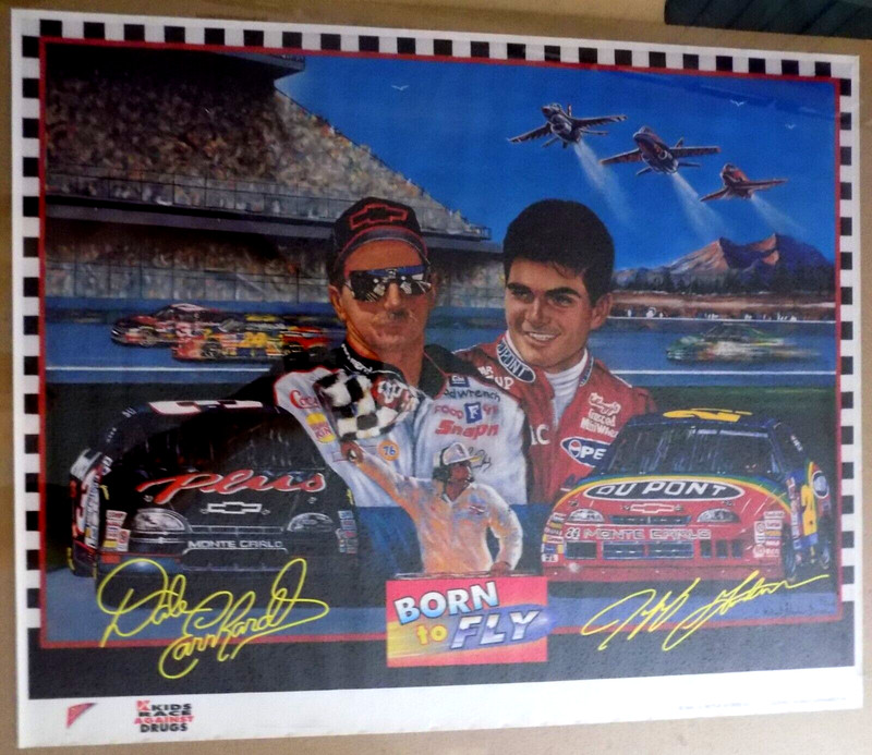 DALE EARNHARDT AND JEFF GORDON POSTER FROM K-MART RACE AGAINST DRUGS (MAIL-IN)