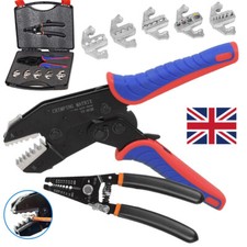 Ratcheting Crimping Tool Set 8 PCS Quick Exchange Jaw for Heat Shrink Non Insula
