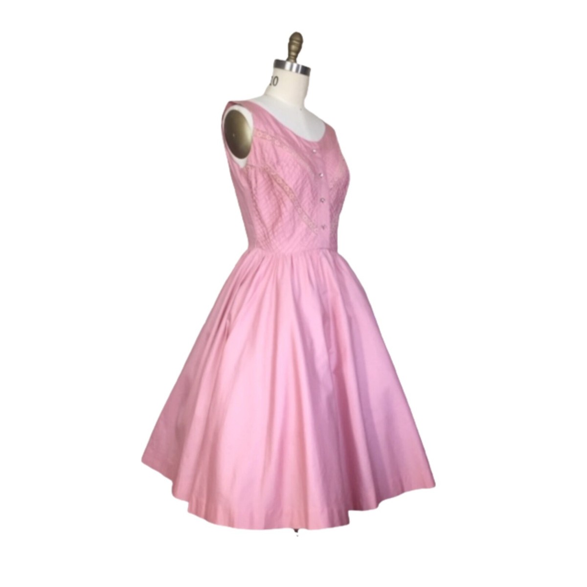 pink 1950s dress Sequin Christmas Perfect for Christmas parties Vintage 1950s Pink Plaid Cotton