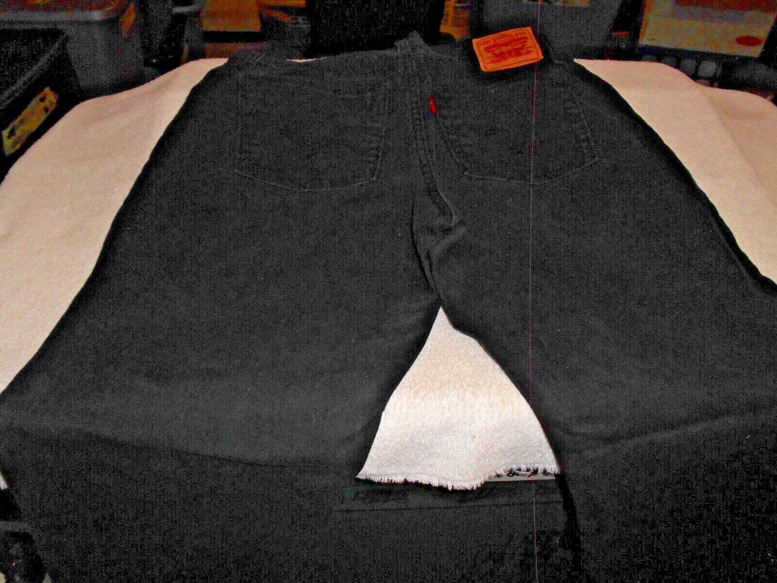 VTG womens LEVIS 505 RELAXED BOOT CUT STRETCH BLACK denim jeans 12 M (32 x 32)