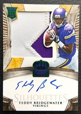 🏈 #/5 Teddy Bridgewater 2014 Crown Royale Green Silhouettes Patch Auto RC