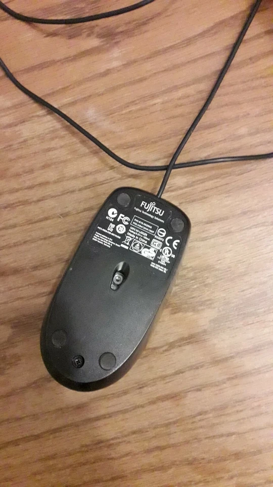 Fujitsu Maus schwarz optisch verkabelt mit USB Anschluss Mous Ratón - Bild 2 von 2