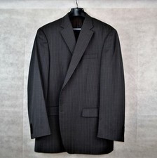 RALPH LAUREN Charcoal Gray Pinstripe 2 Button Sport Coat. Men's 46L 100 Wool.