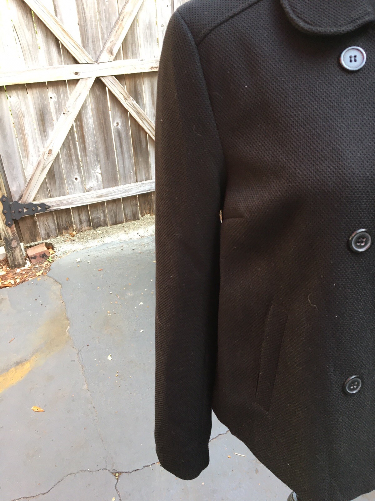 Divided Black Polyester Blend Double Breasted Sho… - image 2