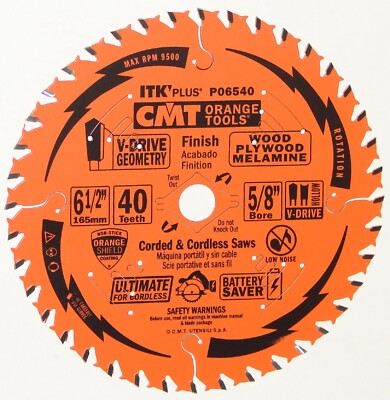 CMT P06540 ITK-Plus V-Drive Finish Blade 6-1/2 x T40 Pack of 1