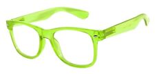 KIDS GREEN GLOW IN THE DARK VINTAGE RETRO CLEAR LENS PARTY GLASSES UVB UVA