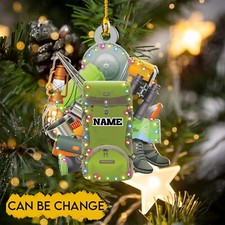 Personalized Camping Backpack Christmas Ornament, Camper Adventure Xmas Ornament