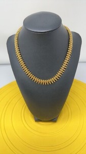 Authentic Sterling Silver Gold Plated Necklace With Amazing Detailed Design 38g 18 Inch