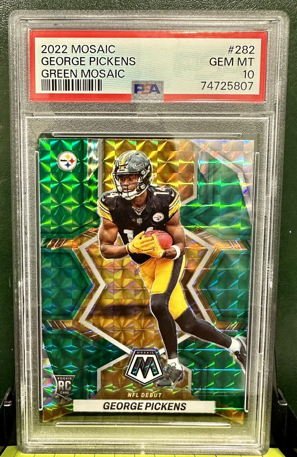 2022 Panini Mosaic GEORGE PICKENS Green Mosaic Rookie RC #282 PSA 10! GEM MINT!!
