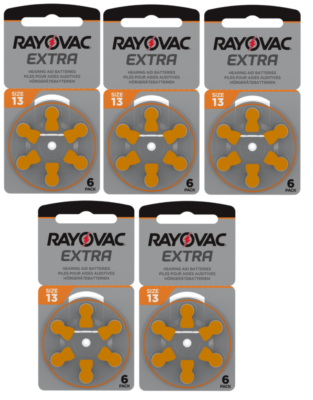 30 Pile Batterie Protesi Acustiche Apparecchi Acustici RAYOVAC 13 - Foto 9