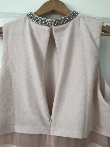 Asos Curve Dress Pale Pink Embellished With See Through Panel At Waist Size 20 - Picture 9 of 9