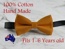 Boy Kids Baby Cotton Mustard Honey BUTTERSCOTCH Yellow Bow Tie Fits1-6Years Old