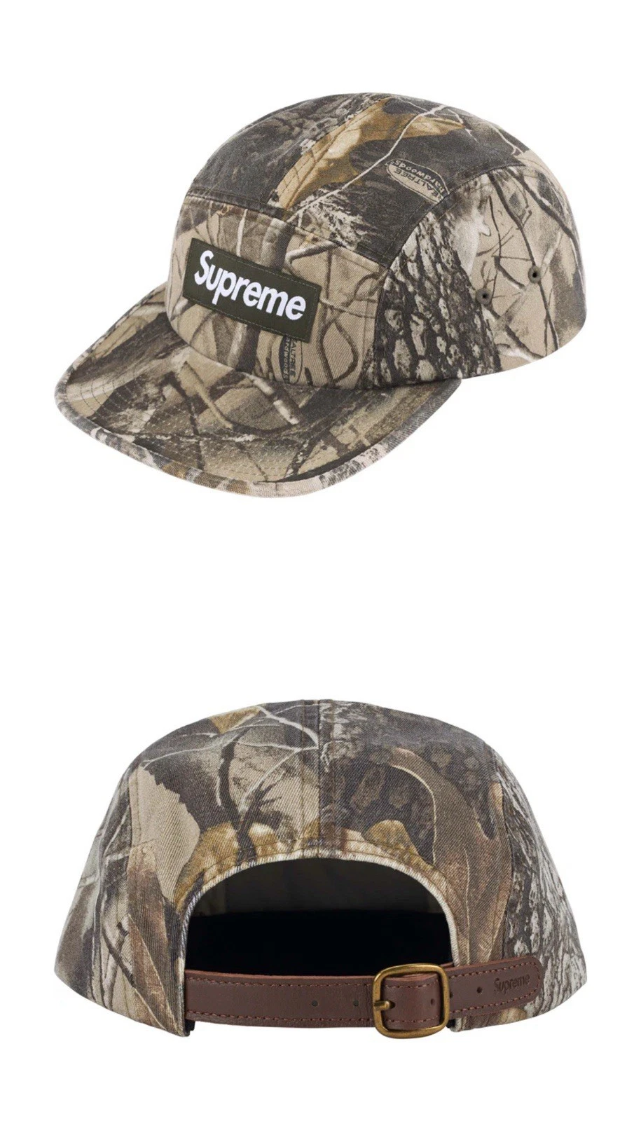 Casquette de camp Supreme en sergé chino lavé camouflage SS25 