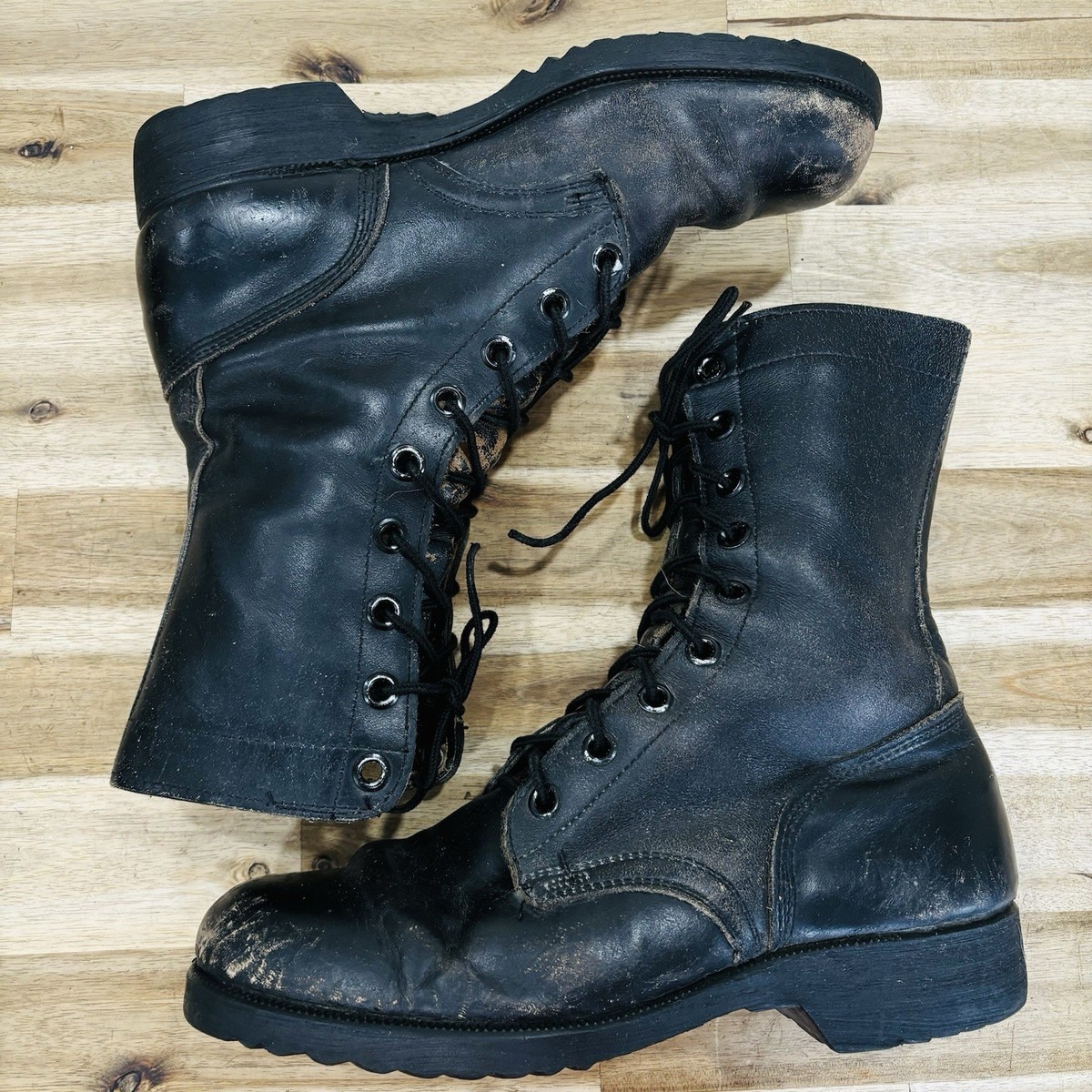 Vintage 70s Vietnam War Era Leather Jump Boots Combat Mens Size 9