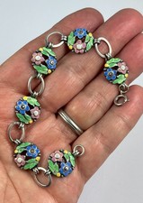 Antique circa 1920 sterling silver enamel Bernard Instone bracelet
