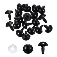 16mm Safety Eyes, 50 Pcs Plastic Craft Eyes with Protective Film, Black