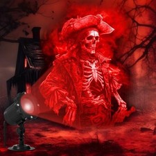 Halloween Projector Light Outdoor Spooky Skeleton Red Skeleton Pirate Captain