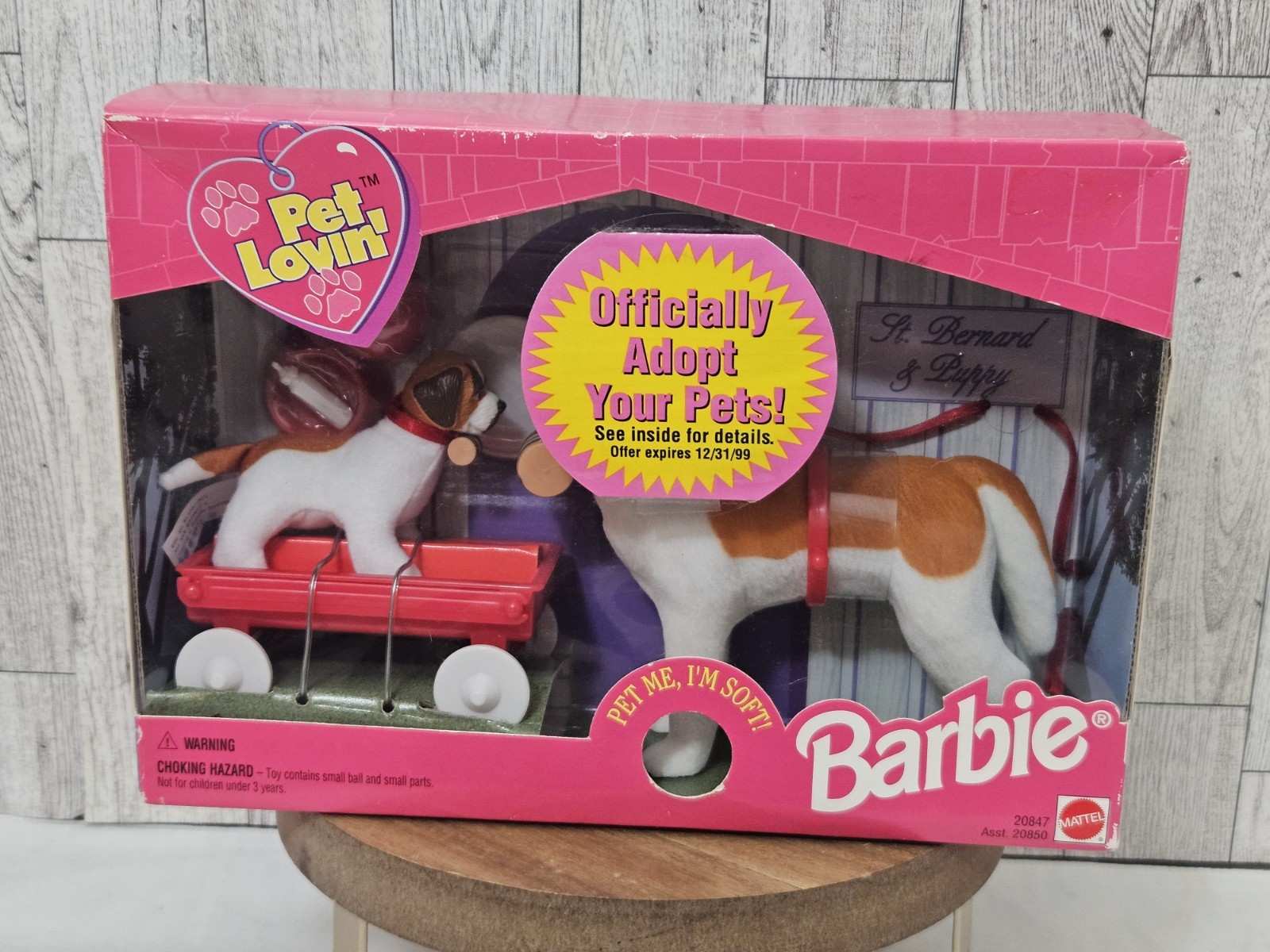 Pet Lovin' Barbie St Bernard & Puppy Dogs RARE 1998 Set NRFB Mattel 20847
