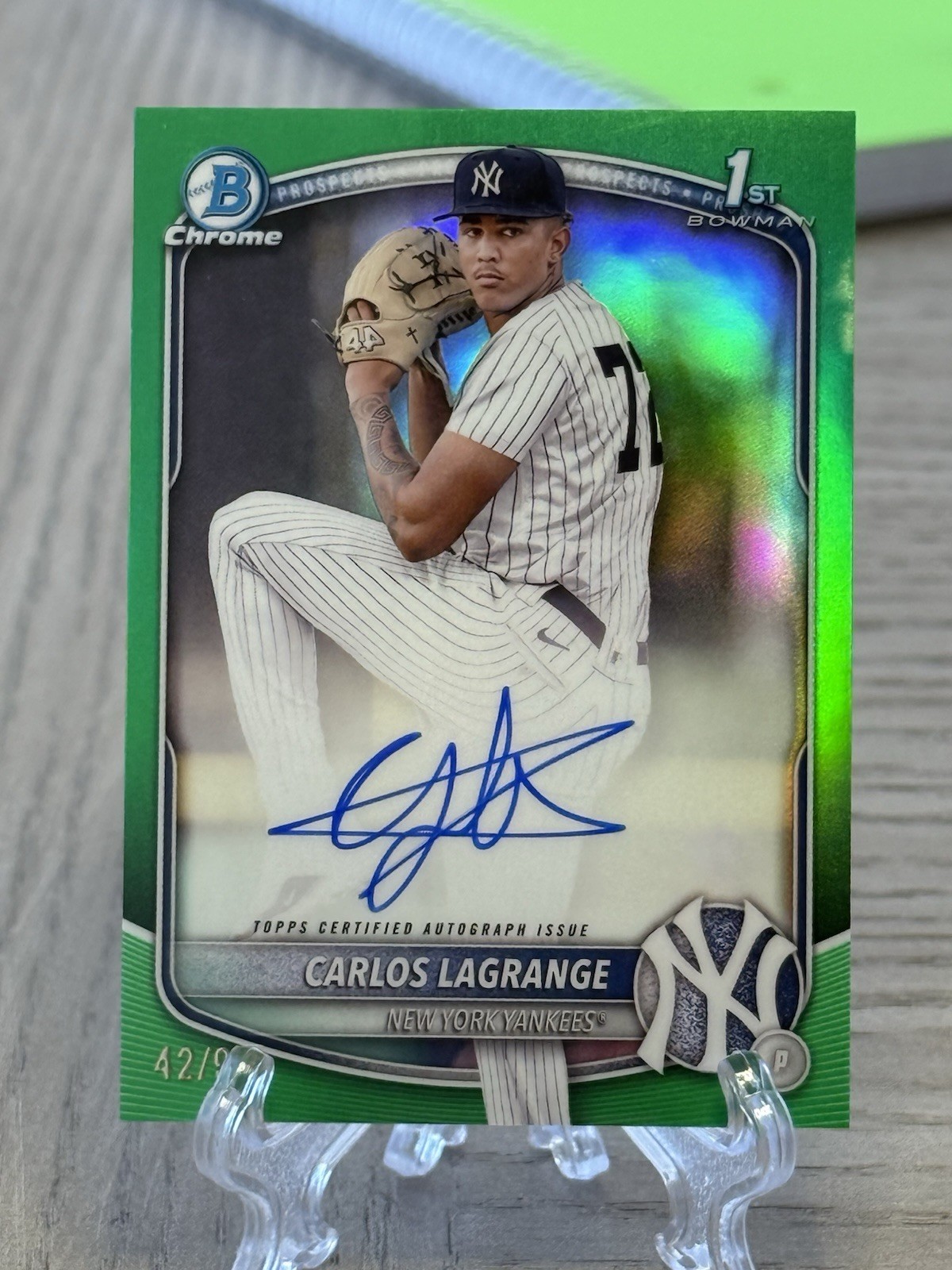2025 Bowman Chrome - Bowman 1st Auto Carlos Lagrange TRUE GREEN AUTO #/99