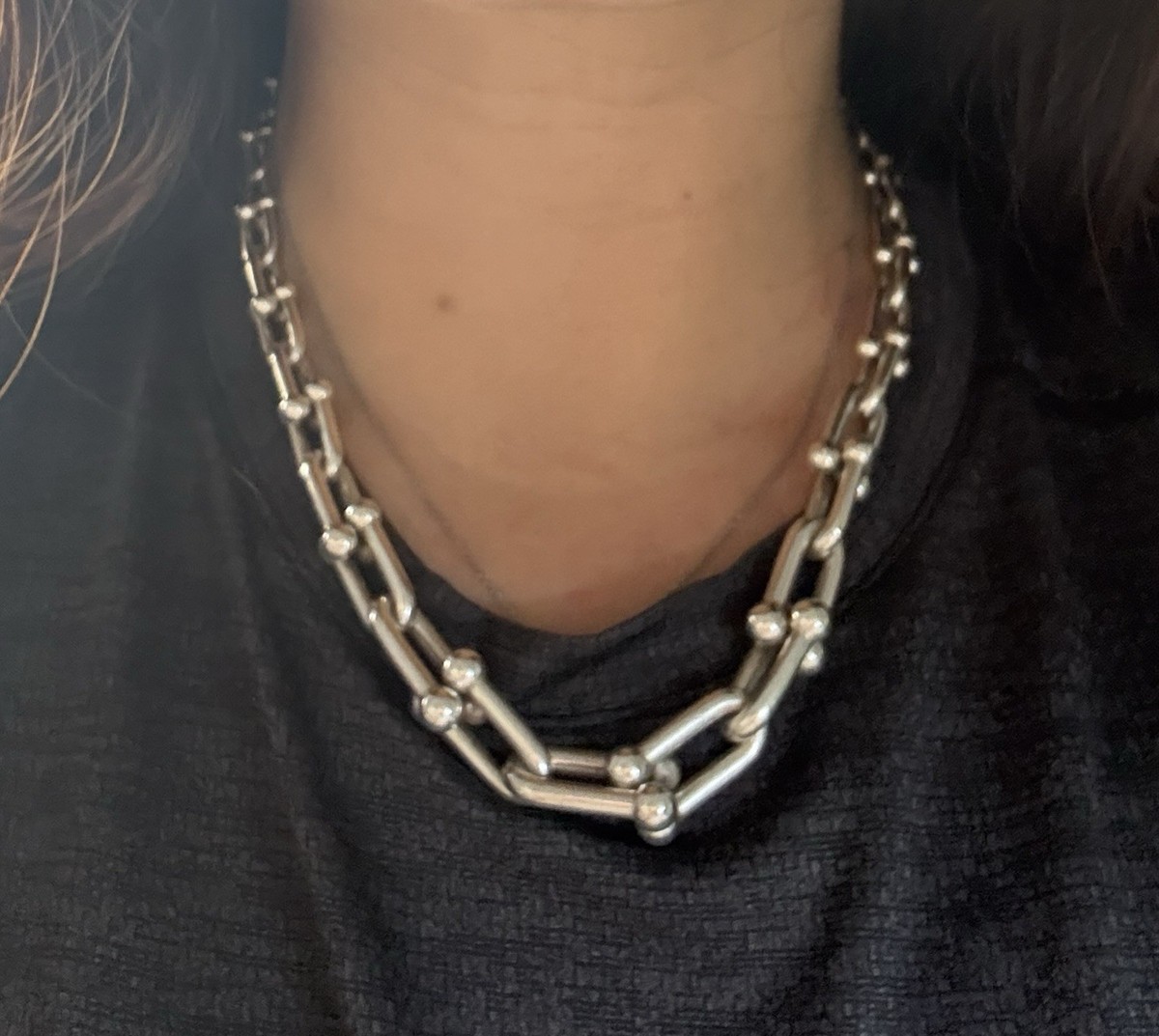 Sterling Silver Necklace Tiffany Graduated Link Necklace Tiffany