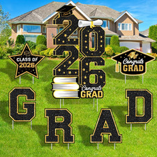 Graduation Decorations 2026, Graduation Yard Signs Class of 2026, Black Gold 7 P