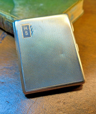 87.7g ART DECO SOLID SILVER CIGARETTE CASE - BIRMINGHAM - 1933 - STERLING 925