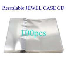 Resealable Outer Replacement Plastic Sleeves for CD Jewel Cases 100 pieces