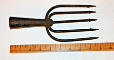 Vintage 5-Tine Barbed Metal Fishing Spear Head Frog Eel Gig Made in Japan 9"
