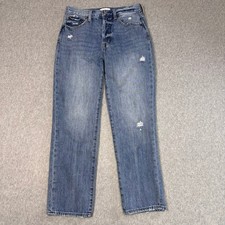 Pistola Charlie Straight Leg Jeans Womens 26 Blue Light Wash Mid Rise Distressed