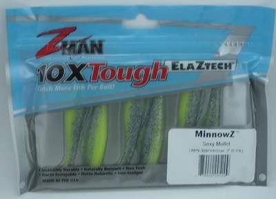 Zman GMIN-308PK6 ElaZtech Minnowz 3'' Sexy Mullet 8CT Kunstköder Salzwasser
