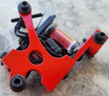 Neon Red Lightweight Shader Tattoo Machine Clear Red Wire Coils Handmade Forward