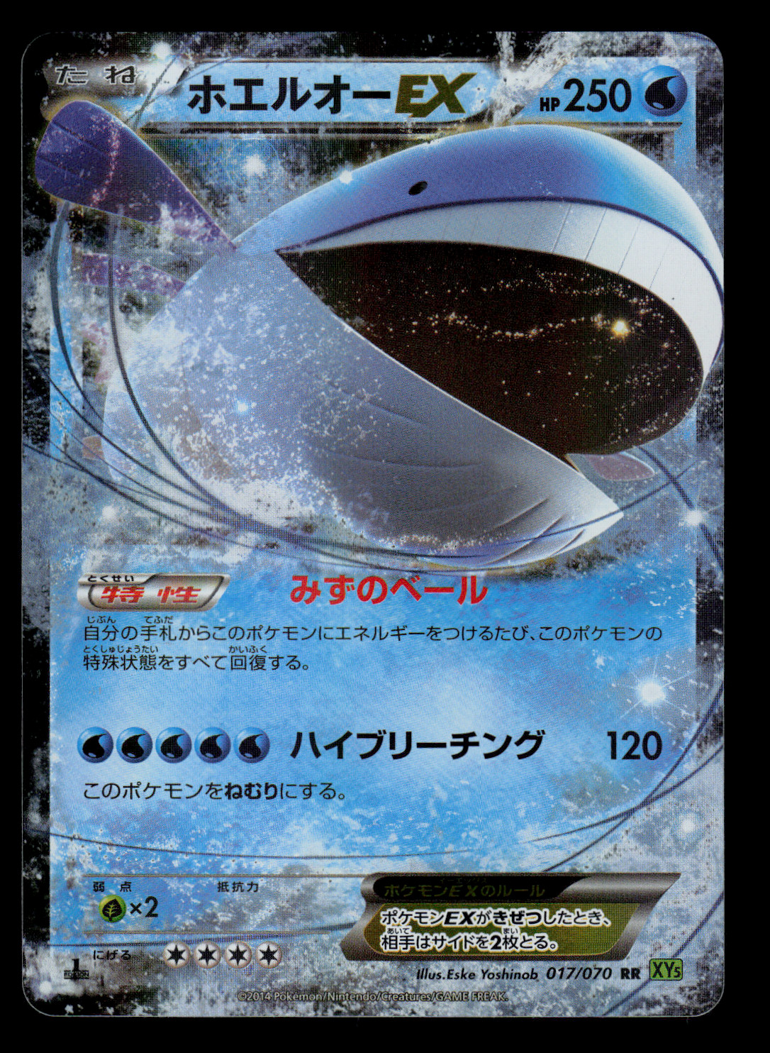 NM - Pokemon Japanese Tidal Storm XY5 Wailord EX 017/070 RR Holo 1ST ED