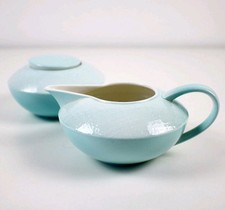 NEW Villeroy & Boch "NOIR" Creamer & Sugar SET • Aqua Blue • Retired GERMANY